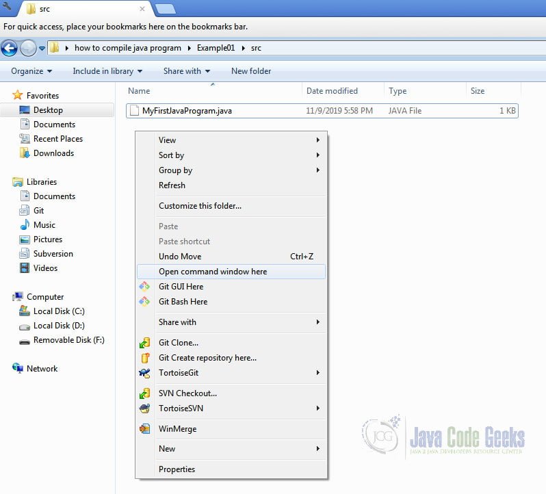 How to Compile Java - Open command window