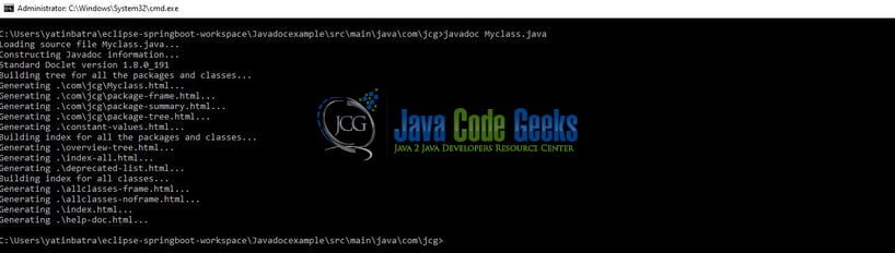 Java Doc - command