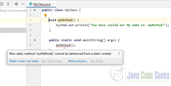 How to call a method in Java - Non-static methods