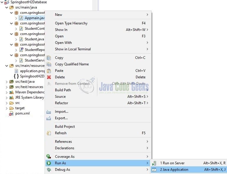 spring hibernate h2 database example