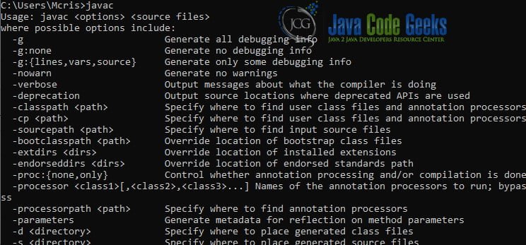 Java Hello World - Cmd output