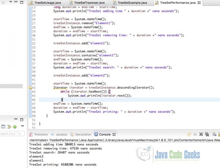 Treeset Class Java Example - Java Code Geeks