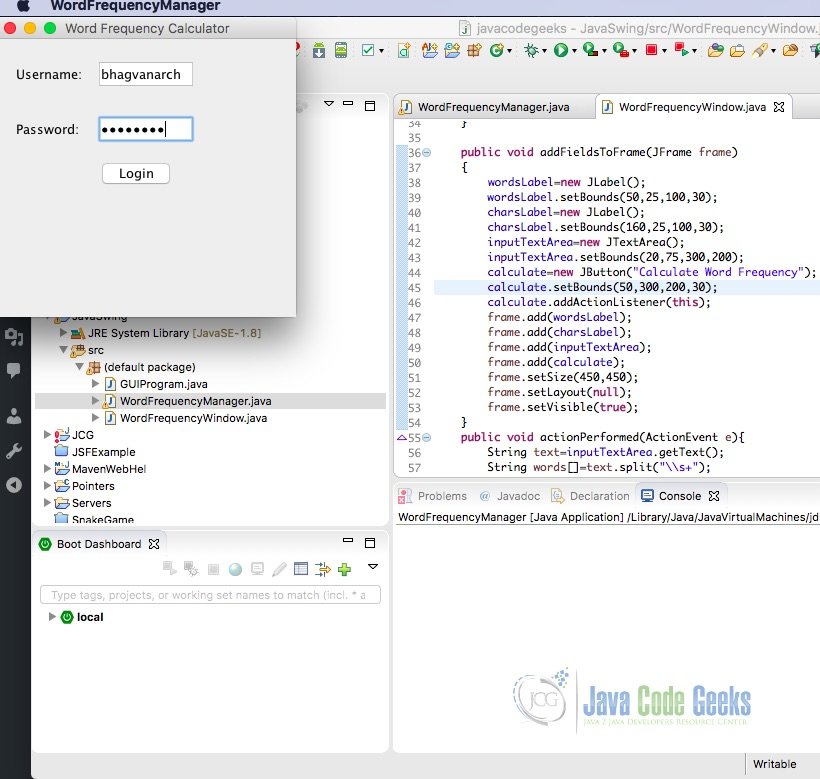 java swing tutorial - Login Screen with Input