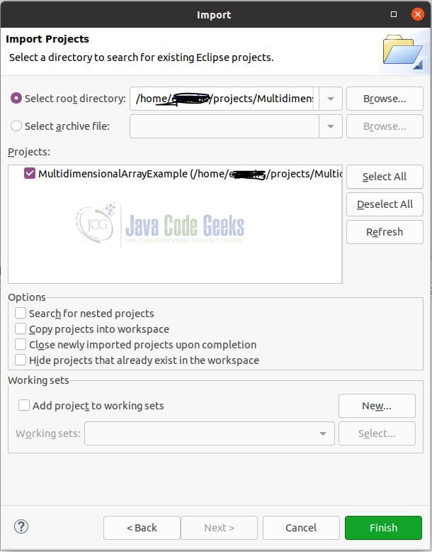 Multidimensional Array Java - MultidimensionalArrayExample project