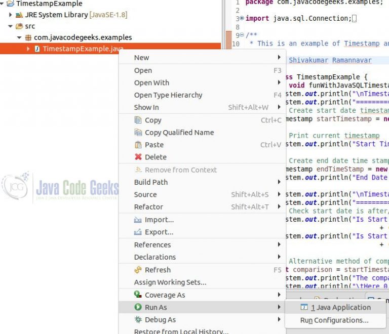 Timestamp Java Example Java Code Geeks
