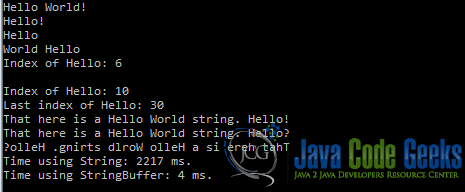 StringBuffer Java - Output