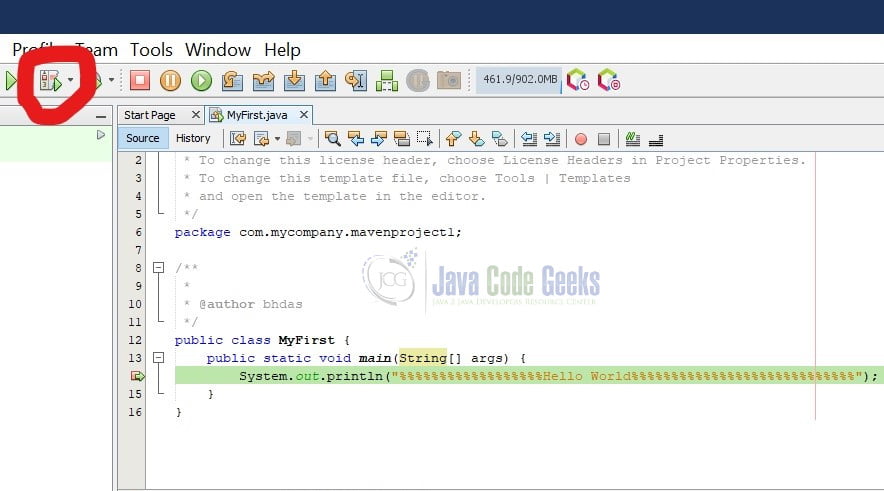 netbeans java - Debug Your Application