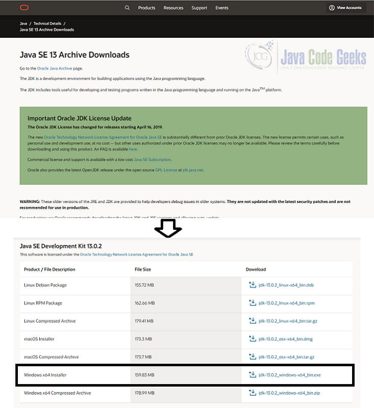 Java Development Kit - Oracle Java JDK 13 downloads page