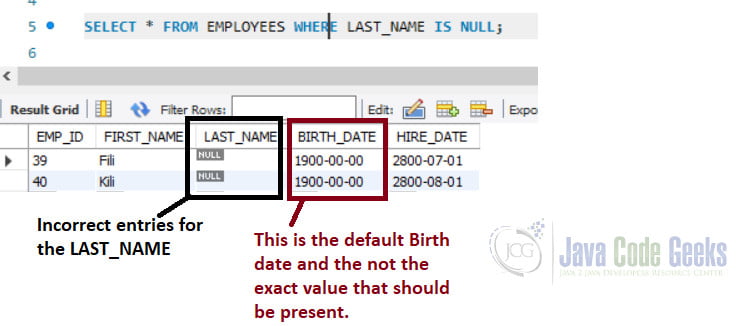SQL Update - Records with Last name as null.