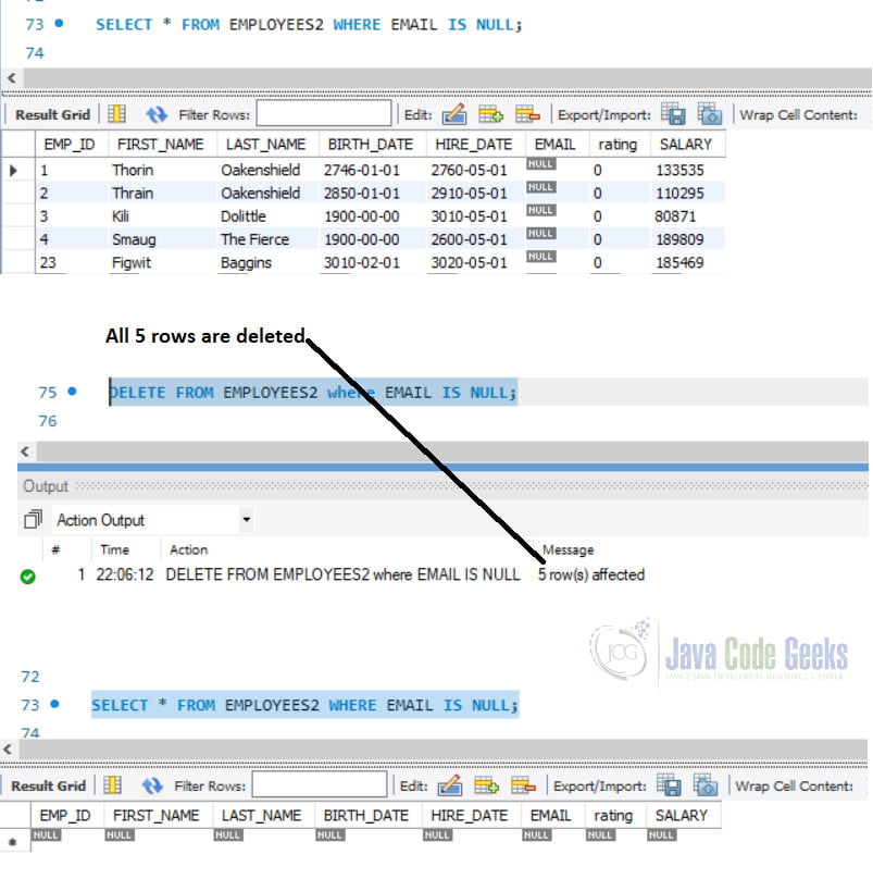 SQL Delete - Delete multiple records