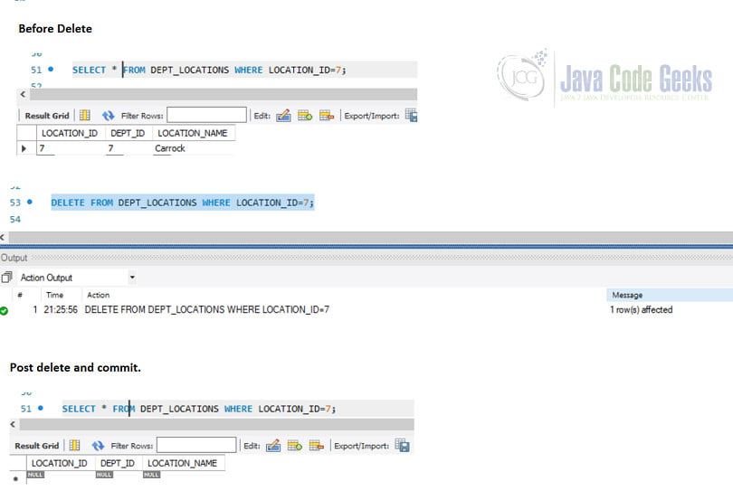 Delete Row From Table Sql Developer