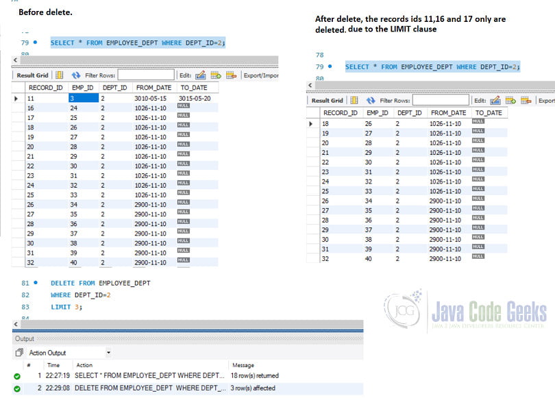 SQL Delete - Delete with Limit clause