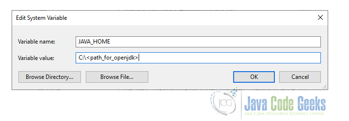 OpenJDK 11 - Windows JAVA_HOME setting