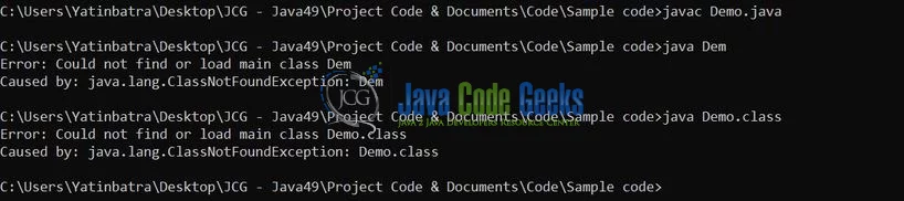 could not find or load main class java - generating the error