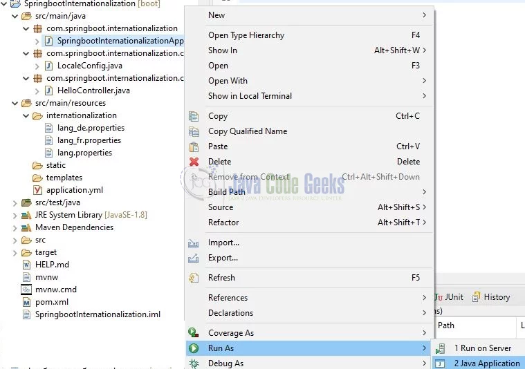 spring boot internationalization - Run the Application