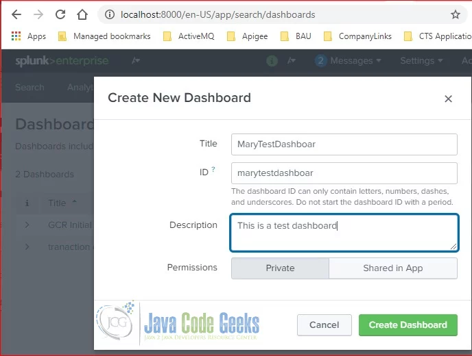 Splunk Dashboards - enter title