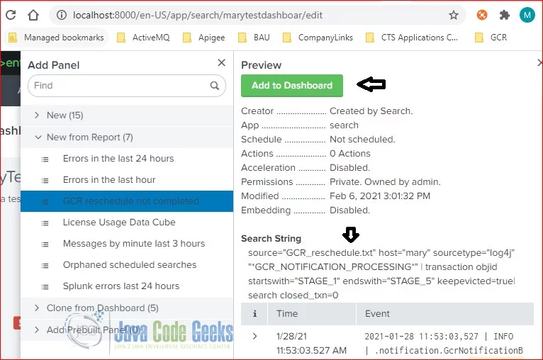 Splunk Dashboards - add