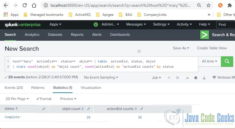 Splunk Basic Chart - stats command