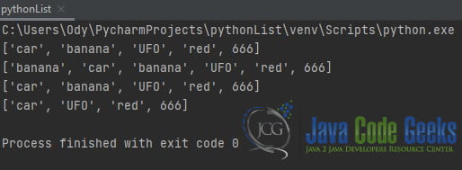 python list - Third Example Output