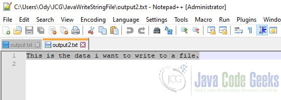 java write string to file - File Created with the PrintWriter Example