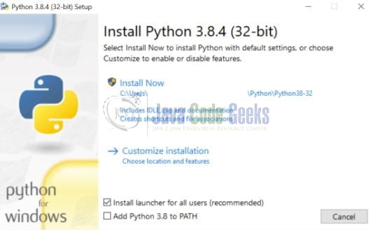 python download - dialog box