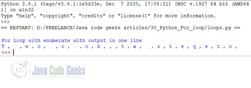 python for loop - For loop with enumerate function