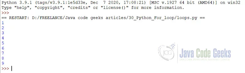 python for loop - Simple for loop