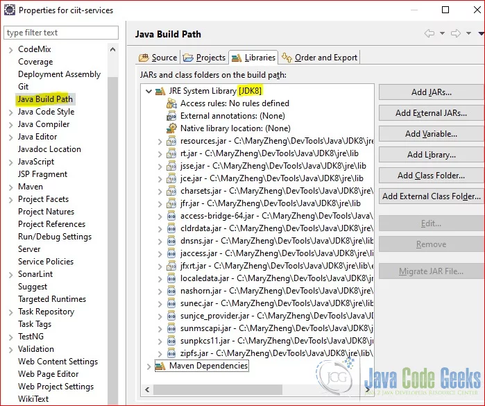 java 9 vs java 8 - java 8 build path