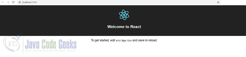 react spring - Initial Page of React application