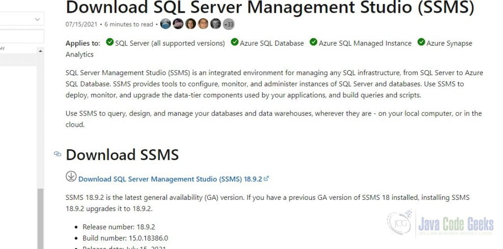 sql server 2019 - SSMS Download Link.