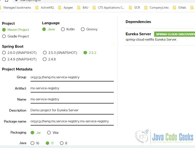 microservices architecture - eureka server