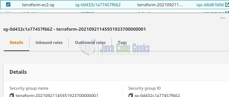 ec2 Terraform - security group