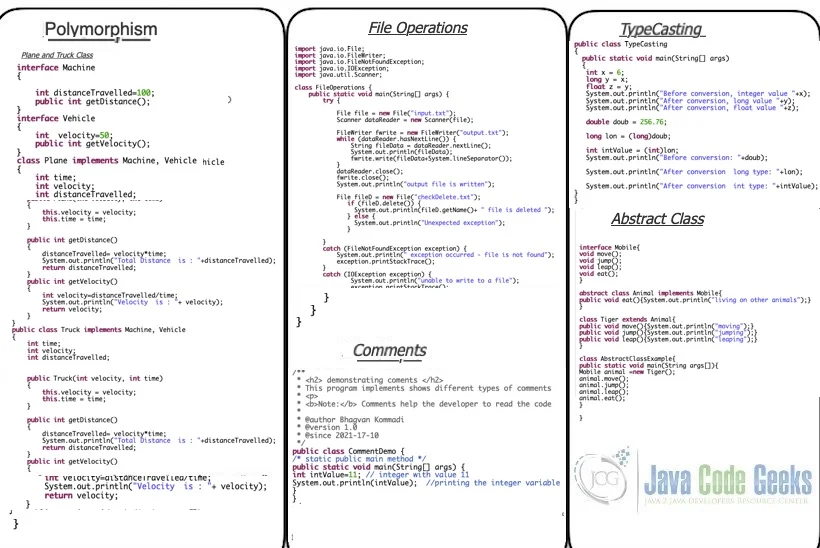 Java Cheat Sheet - Java Code Geeks