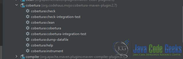 Cobertura tasks in the maven project