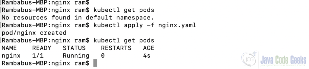 Fig. 3: Create Pods from YAML.