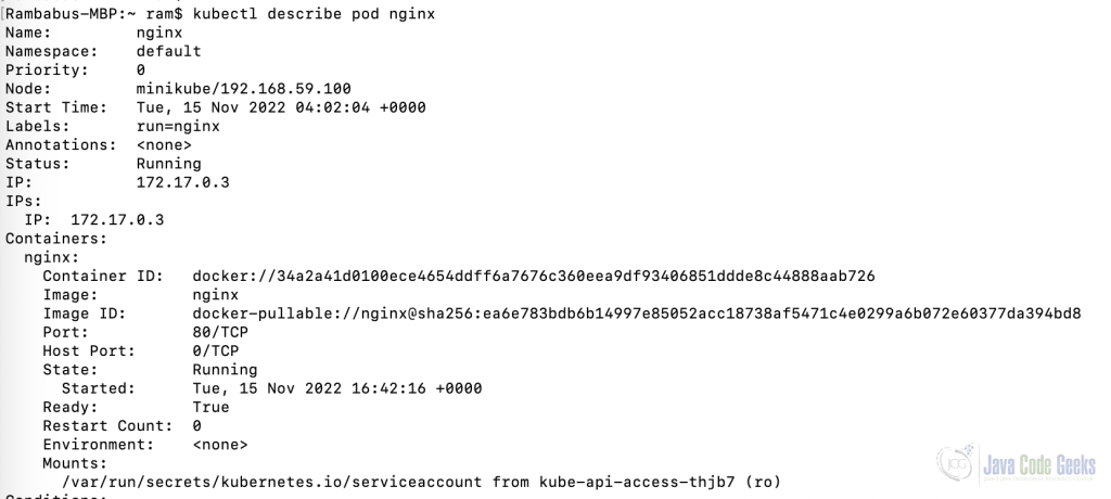 Fig-6:- kubectl describe about nginx pod