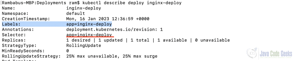 Fig-20:- Describe nginx Deployment object