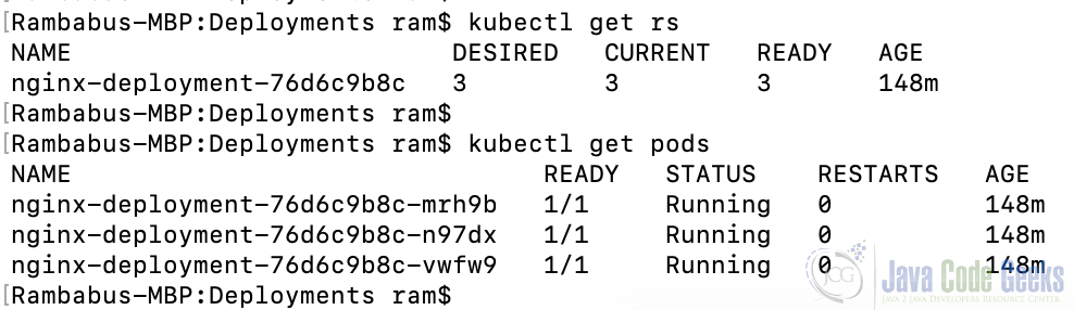 Fig-15:- The kubectl to list all available pods