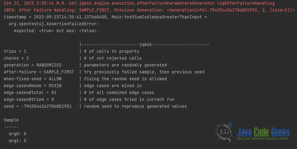 Fig. 3: Re-Running Tests with jqwik.