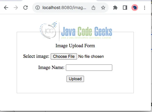 Fig 2: Image Upload form